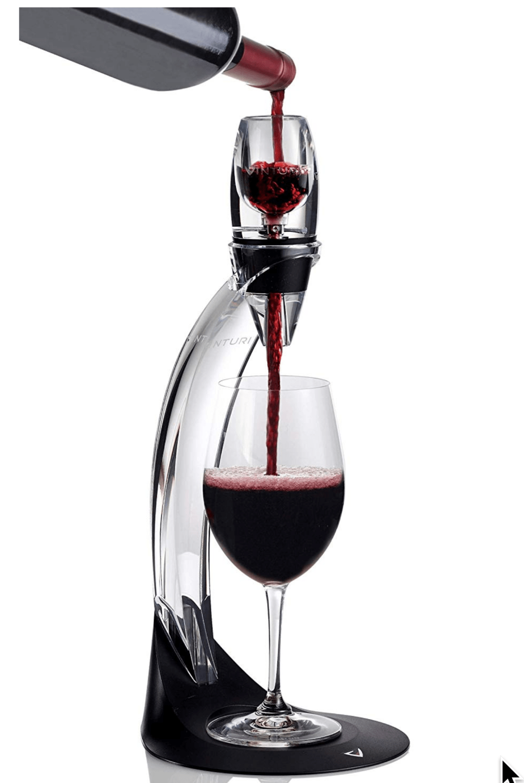 Vinturi V1071 Deluxe Essential Red Pourer and Decanter Tower Stand&nbsp;Set