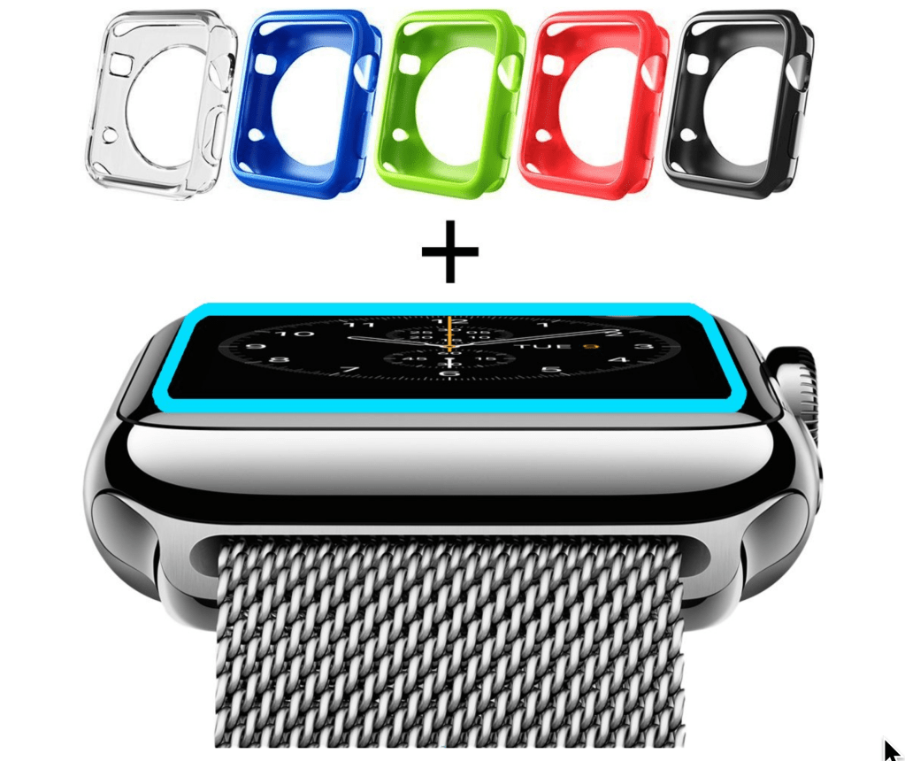 Waterproof Apple Watch Case 38mm Series 2 & 3 with Premium Soft Silicone Apple Watch, Shock Proof Impact Resistant iWatch Protective case, Black (for 38mm&nbsp;case)