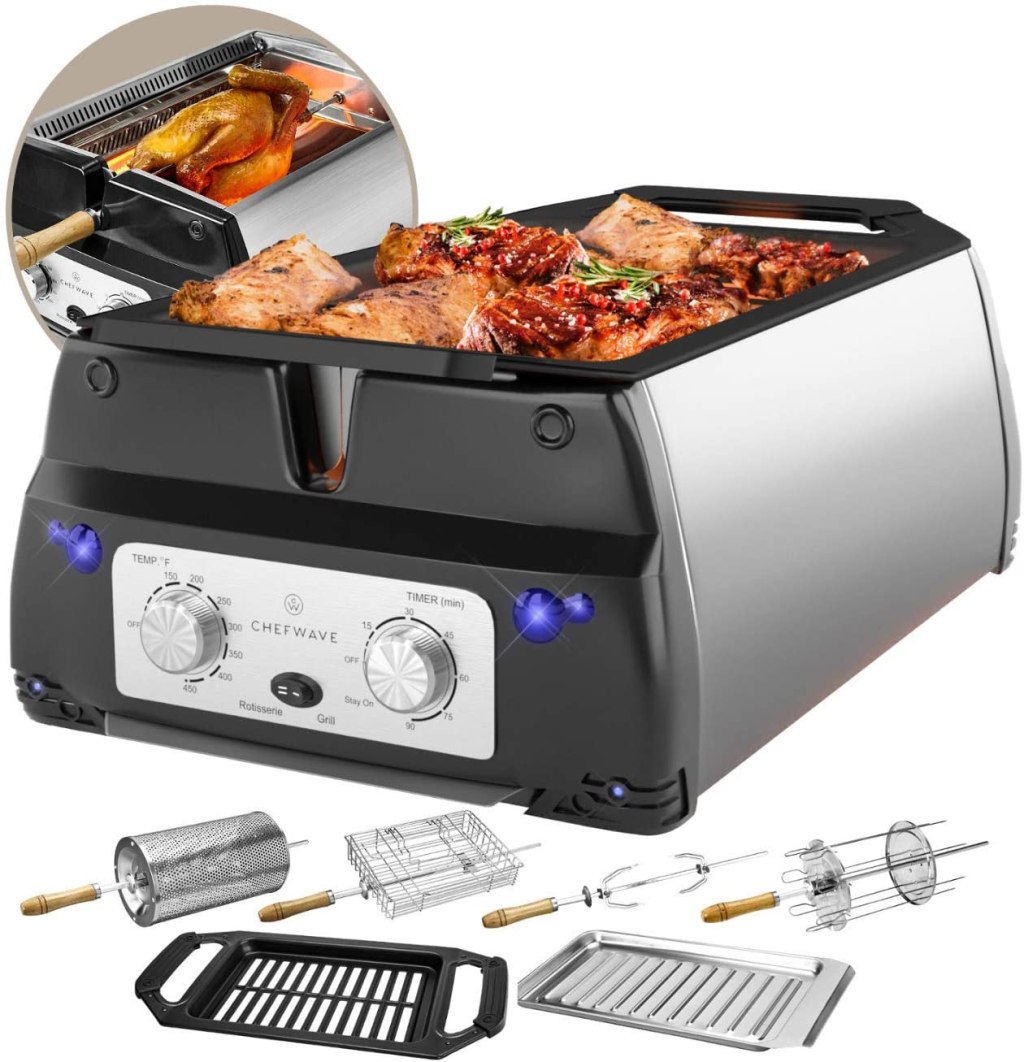 ChefWave Smokeless Indoor Electric Grill &&nbsp;Rotisserie